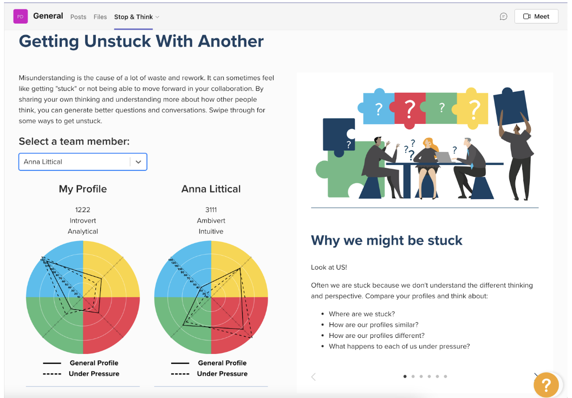 Microsoft Teams - Stop & Think - Getting Unstuck With Another